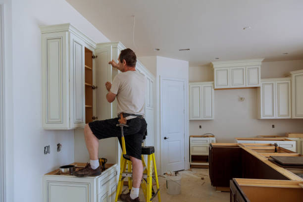 Kitchen island installation in Fort Myer by JMT Kitchen Cabinet